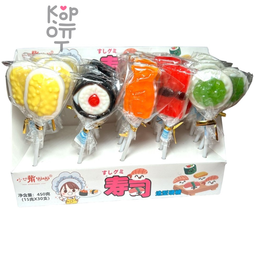Карамель леденцовая MangGuo Lollipop Суши Сет с взрывным вкусом спелых фруктов