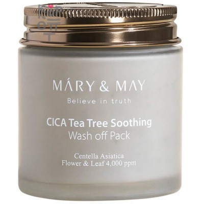 Mary&amp;May CICA TeaTree Soothing Wash off Pack - Глиняная маска для чувствительной кожи 