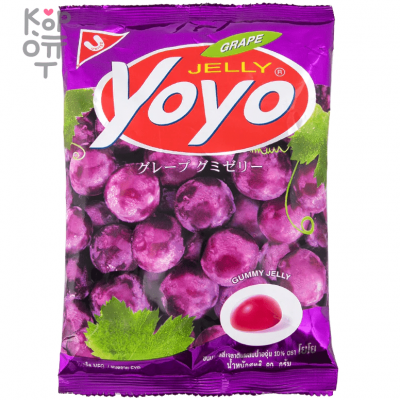 Yoyo Grape Jelly - Конфеты желейные с натуральным соком «Виноград» 80 г, Коробка 24 шт.