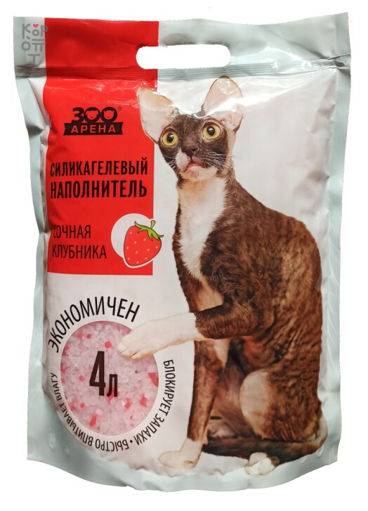 НОВИНКА (сочная клубника) — Силикагелевый наполнитель "ЗООАРЕНА", 4 л