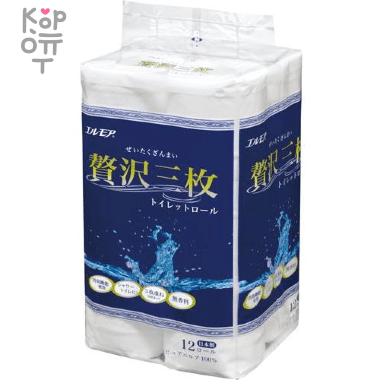 Kami Shodji ELLEMOI - Трехслойная туалетная бумага 22м.*12 рулонов. — Корейские товары для всей семьи(КорОпт)