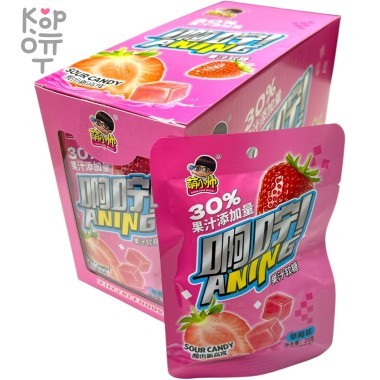Мармелад Aning Sour Sugar Gummies с натуральным вкусом Клубники и кислым сахаром — Корейские товары для всей семьи(КорОпт)