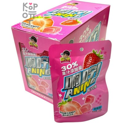 Мармелад Aning Sour Sugar Gummies с натуральным вкусом Клубники и кислым сахаром