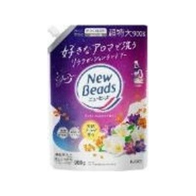 KAO New Beads — жидкое средство для стирки с кондиционером, аромат жасмина и мускуса, сменная упаковка, 900 грамм