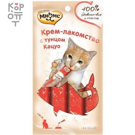 Мнямс Крем-лакомство для кошек с тунцом Кацуо 15 г х 4 шт.