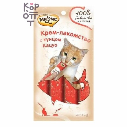 Мнямс Крем-лакомство для кошек с тунцом Кацуо 15 г, Коробка 4 шт.