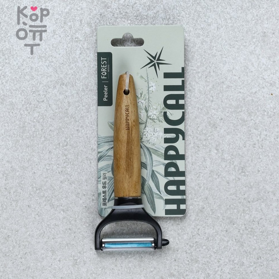 HappyCall Forest Овощечистка с деревянной ручкой, 16*7см., купить с доставкой на дом фото 1 — Корейские товары для всей семьи(КорОпт)