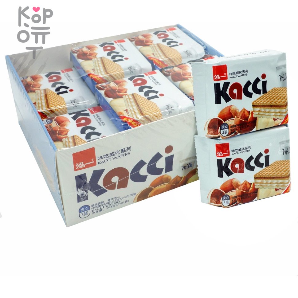 Kassi waffles - Хрустящие вафли со вкусом фундука, 21гр. , купить с доставкой на дом фото 1 &mdash; Корейские товары для всей семьи(КорОпт)