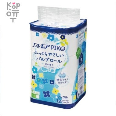 Kami Shodji ELLEMOI Piko Ароматизированная однослойная туалетная бумага 50м (12 рулонов) — Корейские товары для всей семьи(КорОпт)