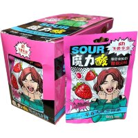 Кислые конфеты Feichang Sour Hard Candy с взрывным вкусом Клубники