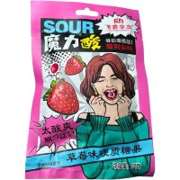 Кислые конфеты Feichang Sour Hard Candy с взрывным вкусом Клубники