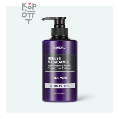 Kundal HONEY &amp; MACADAMIA PROTEIN TREATMENT-ENGLISH ROSE — Кондиционер, для волос Мед и Макадамия-Английская роза, 500 г