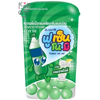 Lotte Fusen No Mi Limon &amp; Lime - Резинка жевательная драже Лимон и Лайм 15гр.*10шт. упаковка.
