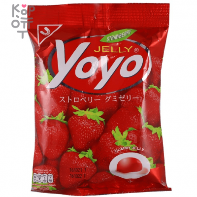 Yoyo Strawberry Jelly - Конфеты желейные с натуральным соком «Клубника» 80 г, Коробка 24 шт.