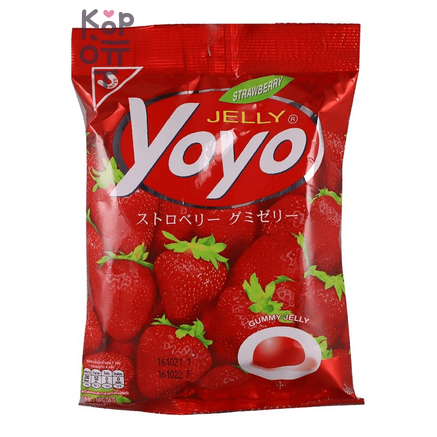 Yoyo Strawberry Jelly - Конфеты желейные с натуральным соком «Клубника» 80 г, Коробка 24 шт.