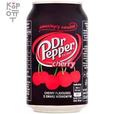 Dr. Pepper Cherry - Напиток безалкогольный газированный. &mdash; Корейские товары для всей семьи(КорОпт)