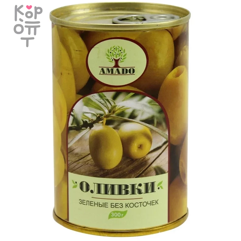 Amado - Оливки зелёные без косточек 300гр.*12шт. фото 1 &mdash; Корейские товары для всей семьи(КорОпт)