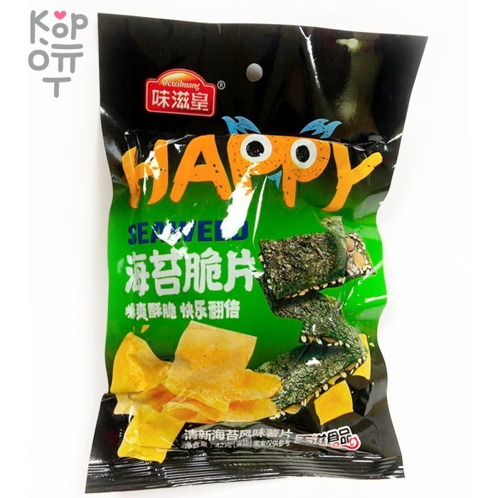 Чипсы Вкус императора Wei Zi Huang 味 滋 皇 HAPPY Картофельные с морской капустой и миндалем, 14гр., купить с доставкой на дом фото 1 — Корейские товары для всей семьи(КорОпт)