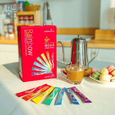 AROMAVILLE RAINBOW MOCHA COLD COFFEE MIX - Кофе растворимый 3в1, 12гр. — Корейские товары для всей семьи(КорОпт)
