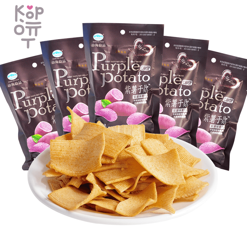 Чипсы Shanhai Foods Purple potato, 20гр., купить с доставкой на дом фото 1 — Корейские товары для всей семьи(КорОпт)