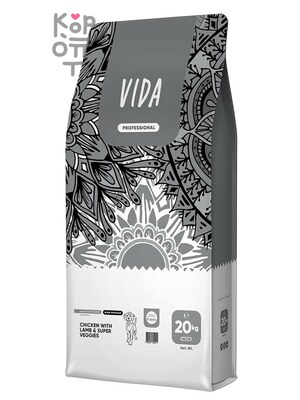 Сухой корм VIDA PROFESSIONAL HIGH PREMIUM для щенков средних и крупных пород курица с ягненком и овощами 20кг.