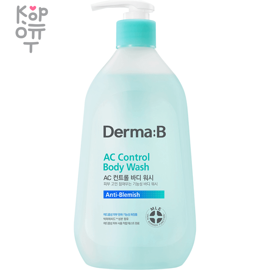 DERMA:B AC Control Body Wash - Ламеллярный гель для душа против воспалений с экстрактом Эвкалипта 420мл., купить с доставкой на дом фото 1 — Корейские товары для всей семьи(КорОпт)