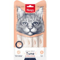 Лакомство Wanpy Cat «нежное пюре» из тунца и лосося, для кошек, 70гр.