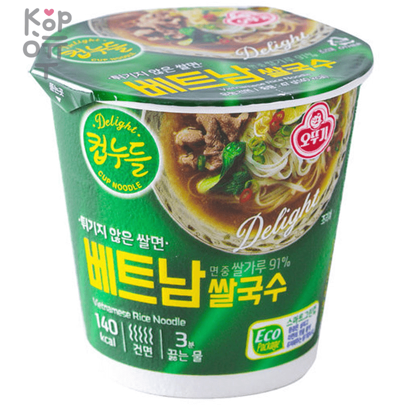 Ottogi Vietnam Rice Noodle Mini Cup - Лапша рисовая Вьетнамская 47гр., купить с доставкой на дом фото 1 — Корейские товары для всей семьи(КорОпт)