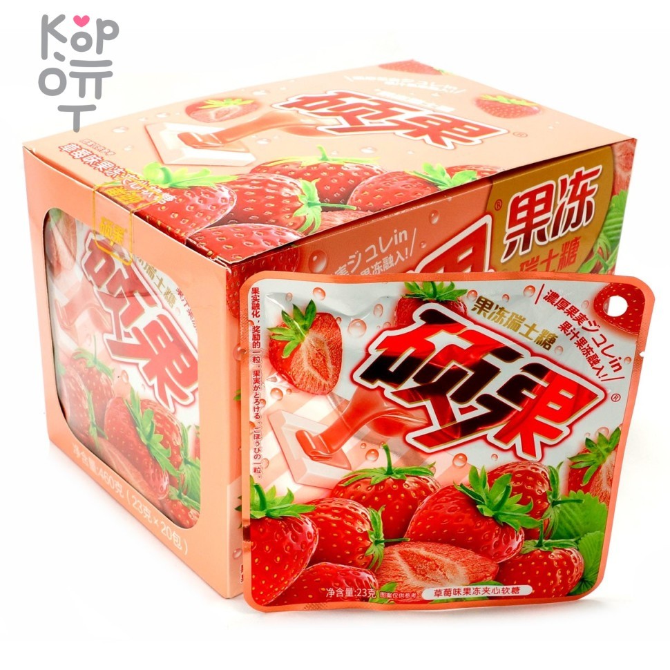 Жевательные конфеты Fruit Jelly с натуральным соком и вкусом Клубники, купить с доставкой на дом фото 1 — Корейские товары для всей семьи(КорОпт)