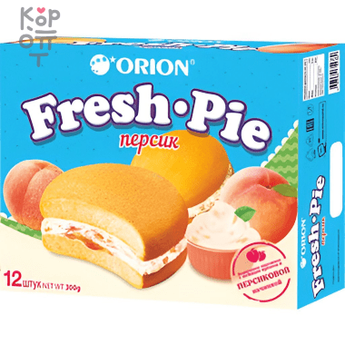 Orion Choco Pie Fresh Pie - Чоко пай Орион Фреш Пай Персик 12шт., 360гр. &mdash; Корейские товары для всей семьи(КорОпт)