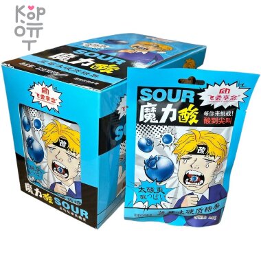 Кислые конфеты Feichang Sour Hard Candy с взрывным вкусом Голубики &mdash; Корейские товары для всей семьи(КорОпт)
