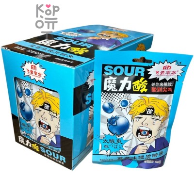 Кислые конфеты Feichang Sour Hard Candy с взрывным вкусом Голубики