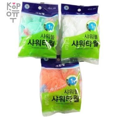 Clean Wrap - Мочалка-розочка для тела из полиэтиленовой сетки мягкая, с полиуретановыми сердечками. — Корейские товары для всей семьи(КорОпт)