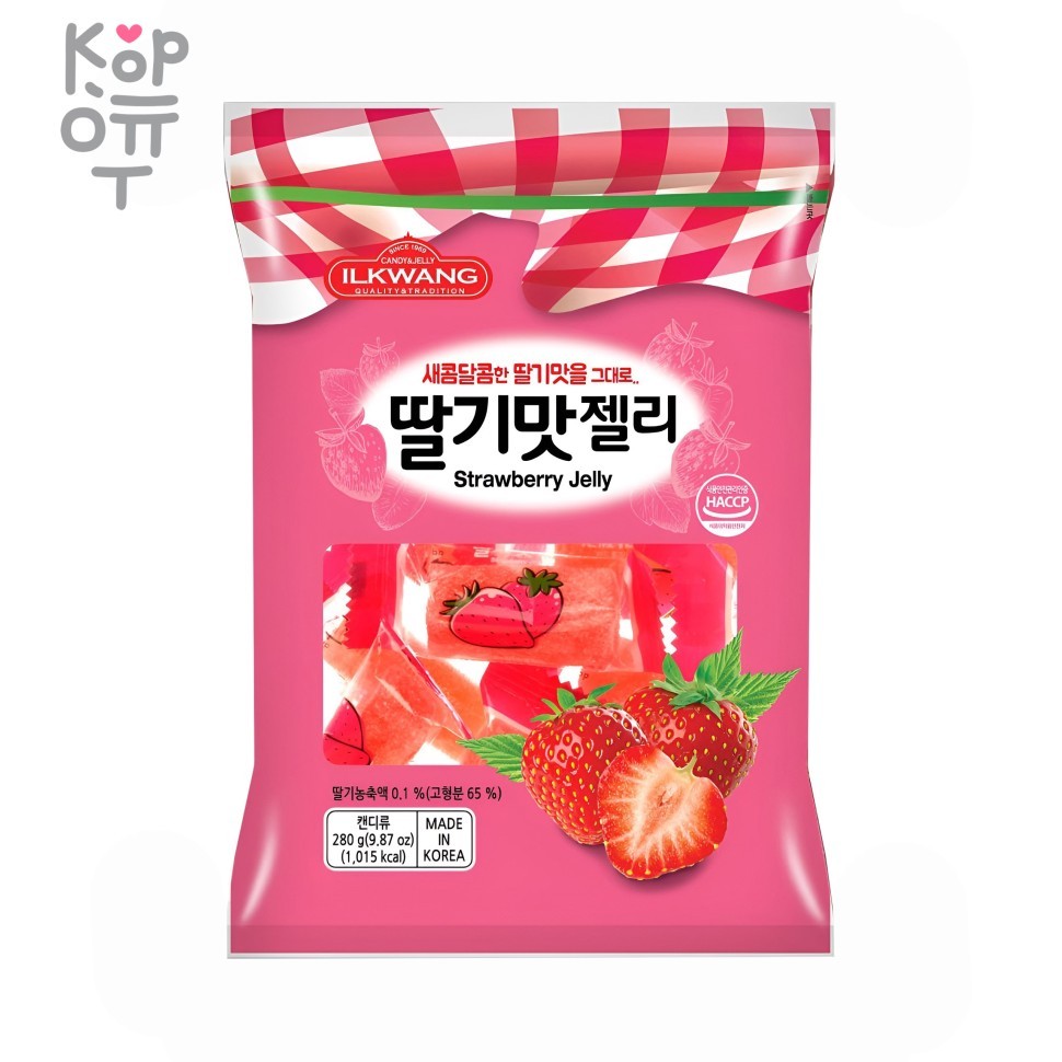 ILKWANG Strawberry Jelly Candy - Желейные конфеты со вкусом Клубники, 280гр., коробка 10шт.