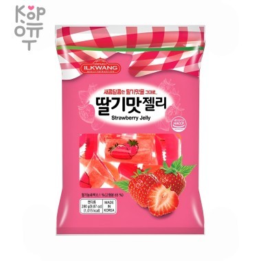 ILKWANG Strawberry Jelly Candy - Желейные конфеты со вкусом Клубники, 280гр., коробка 10шт. — Корейские товары для всей семьи(КорОпт)