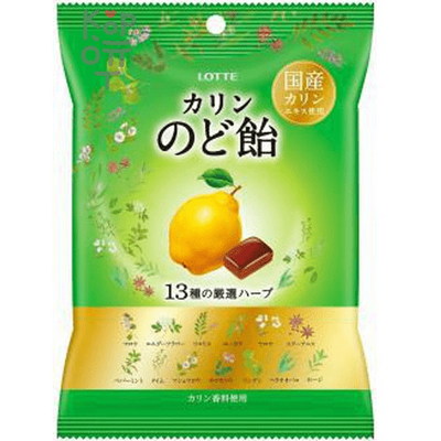 Lotte Throat candy bag - Леденцы фруктовые ассорти (айва и экстракт 13 трав) 102гр.