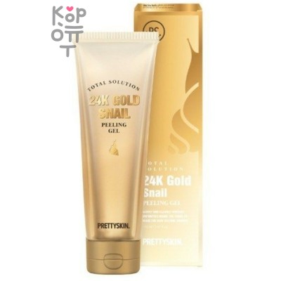 Pretty Skin Gel Peeling Total Solution 24K Gold Snail - Гель пилинг для лица с Золотом и Муцином Улитки 150мл.
