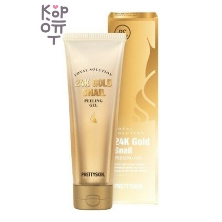 Pretty Skin Gel Peeling Total Solution 24K Gold Snail - Гель пилинг для лица с Золотом и Муцином Улитки, 150 мл