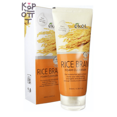 Ekel Rice Bran Foam Cleanser - Пенка для умывания с экстрактом коричневого риса, 100 мл