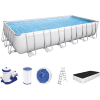 Каркасный прямоугольный бассейн Bestway Power Steel Frame Pool модель 56474, 732*366*133см(30045л.), фильтрующий насос, тент, лестница в комплекте, купить с доставкой на дом фото 9 — Корейские товары для всей семьи(КорОпт)