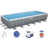 Каркасный прямоугольный бассейн Bestway Power Steel Frame Pool модель 56474, 732*366*133см(30045л.), фильтрующий насос, тент, лестница в комплекте, купить с доставкой на дом фото 1 — Корейские товары для всей семьи(КорОпт)