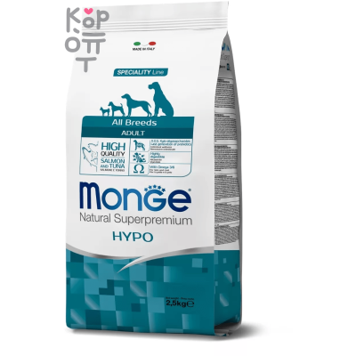 Monge Dog Speciality Hypo корм с лососем и тунцом для взрослых собак всех пород 12кг