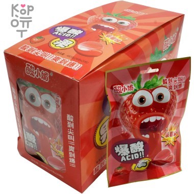 Кислая карамель Dongxu Acid со вкусом Клубники — Корейские товары для всей семьи(КорОпт)