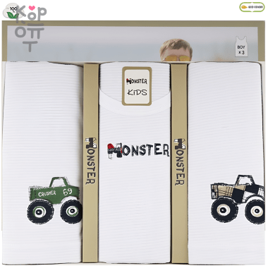 V KIDS Майка для мальчиков Monster, упаковка 3шт., Ю.Корея.  — Корейские товары для всей семьи(КорОпт)