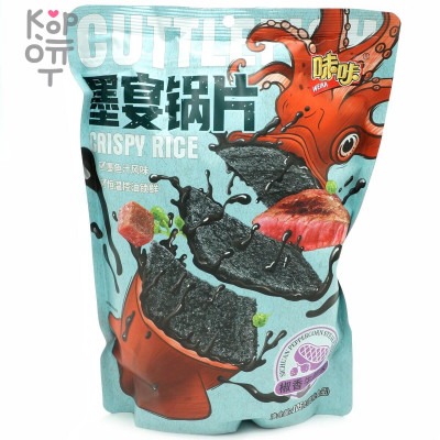Чипсы Weika Crispy Rice Peppercorn Steak Flavor Рисовые "Хрустящий рис со вкусом перченого стейка", 105гр.
