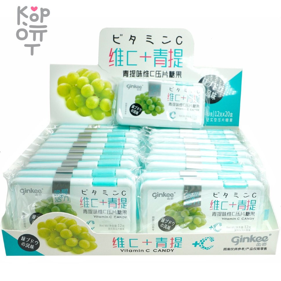 Освежающая карамель Холодок Ginkee Prebiotics с пребиотиками и фруктовым вкусом Винограда, купить с доставкой на дом фото 1 &mdash; Корейские товары для всей семьи(КорОпт)