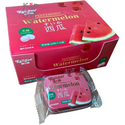 Драже Keliguo Peppermint - Холодок без сахара со вкусом холодящего Арбуза