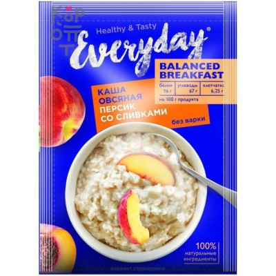 Everyday Balanced Breakfast Каша овсяная персик со сливками, 40 г