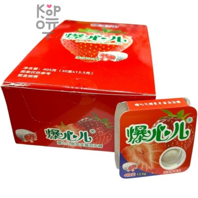 Жевательная резинка Super Heart Crispy Jam Sandwich Gum - с Клубничной начинкой