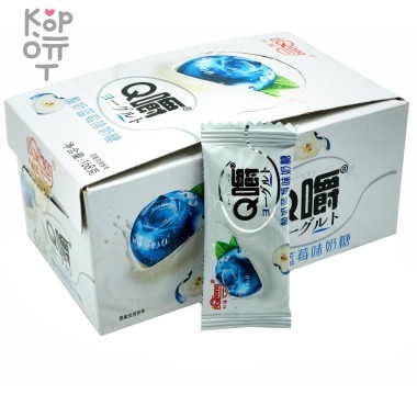 Ириска мягкая Q Chew Premium Йогуртовая со вкусом Голубики 168гр. — Корейские товары для всей семьи(КорОпт)